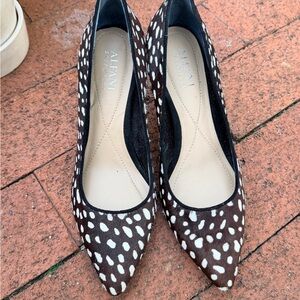 Alfani Women's Brown and White Calf Hair Patterned Heels